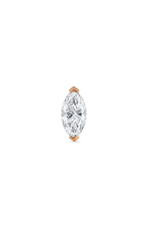 Marquise Diamond Single Stud Earring