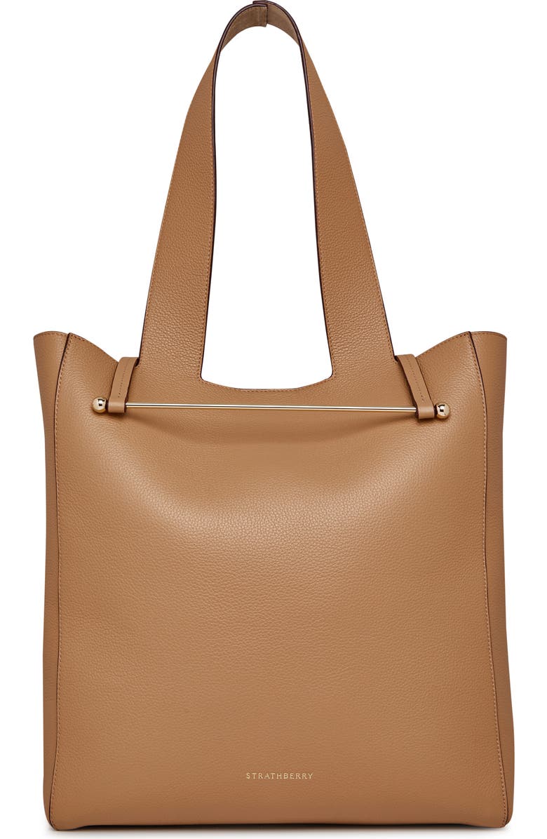 Strathberry Melody Fine Grain Leather Tote, Main, color, Caramel