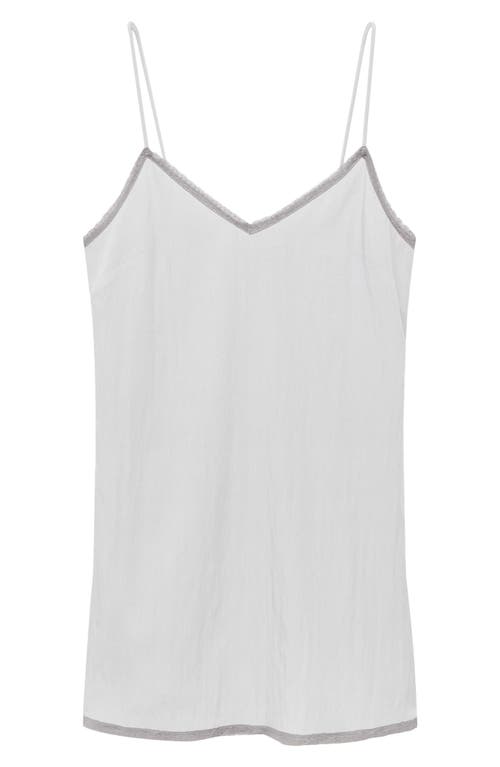 Mango Lace Accent Chemise In White