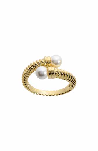 Cove Faux Pearl Bypass Ring