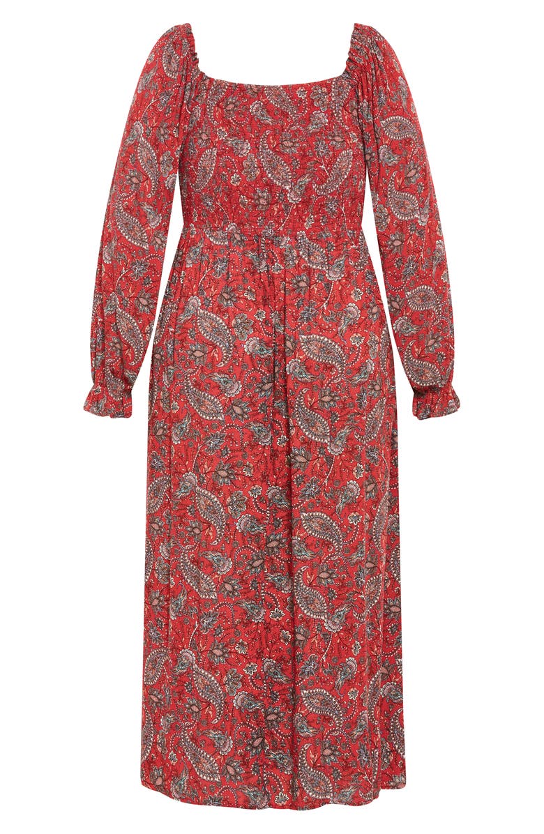 City Chic Aurelia Floral Long Sleeve Dress, Alternate, color, Paisley Vine