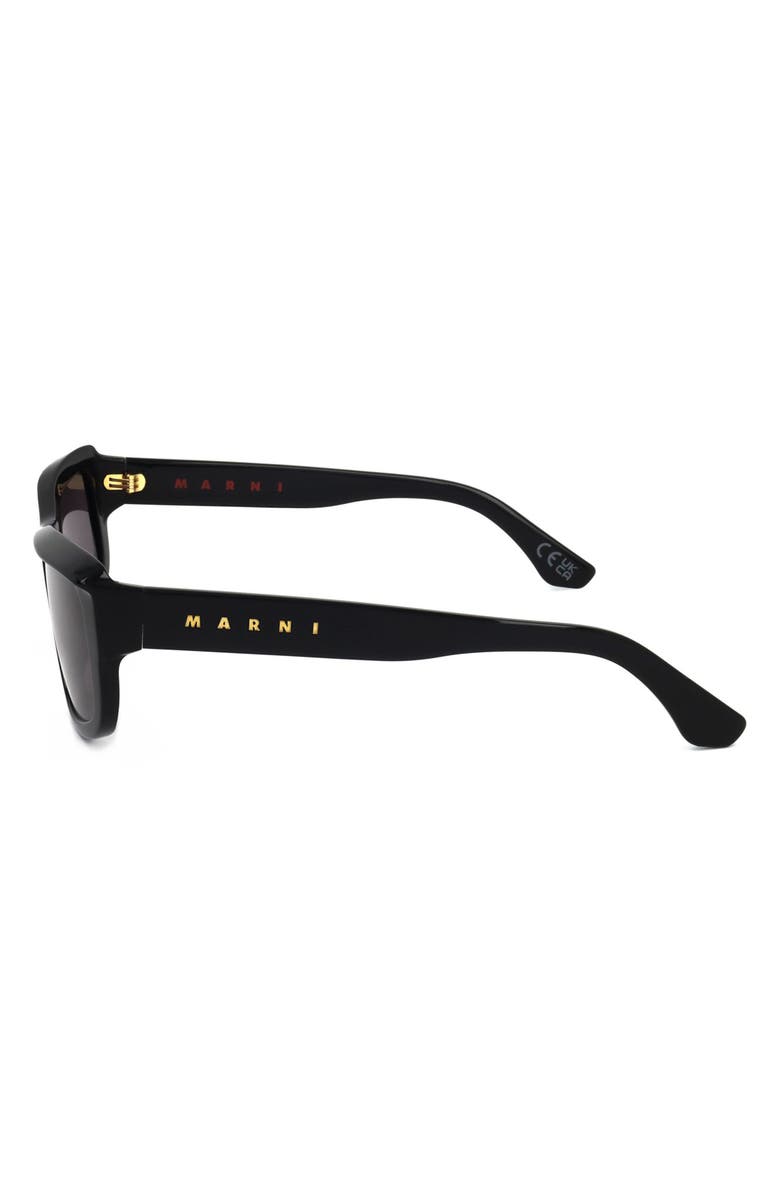 Marni Rectangular Sunglasses, Alternate, color, Black / Grey