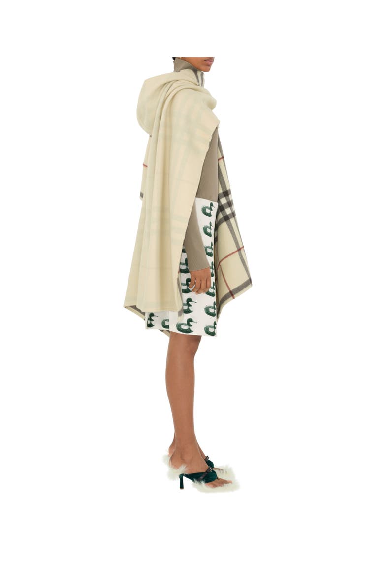 Cashmere Hooded Cape, Alternate, color, Stone beige