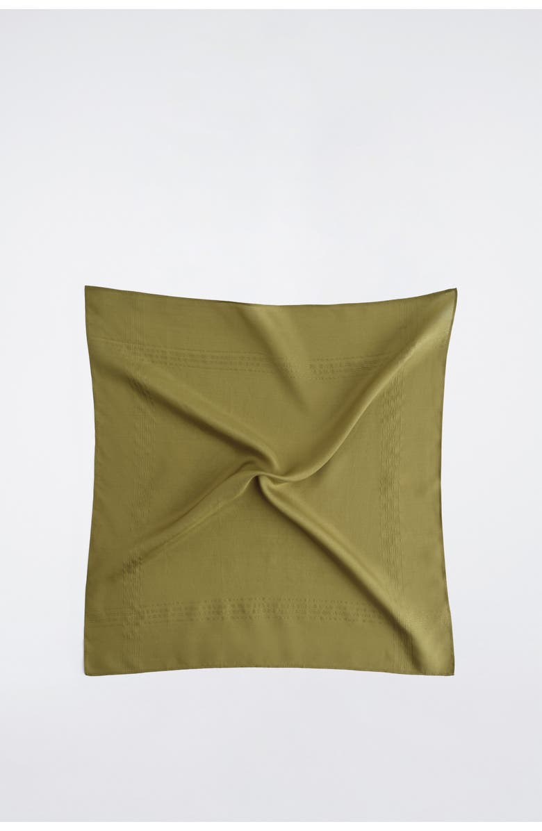 COS Silk Bandana Scarf, Alternate, color, Olive Green