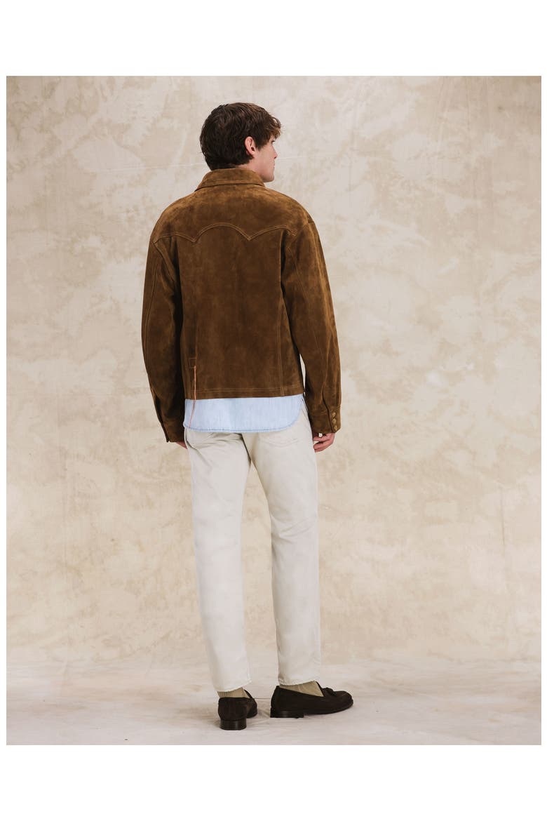 Suede Western Jacket, Alternate, color, BROWN