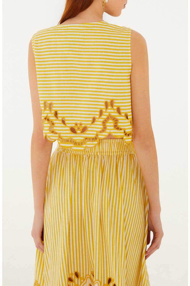 Richilieu Stripe Eyelet Tank, Alternate, color, YELLOW