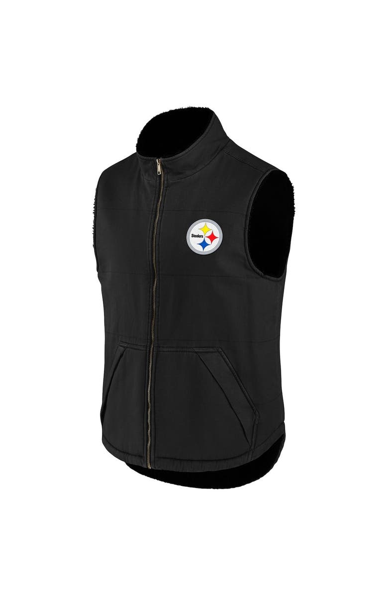 NFL X DARIUS RUCKER Men's NFL x Darius Rucker Collection by Fanatics Black Pittsburgh Steelers Sherpa-Lined Full-Zip Vest, Alternate, color, 