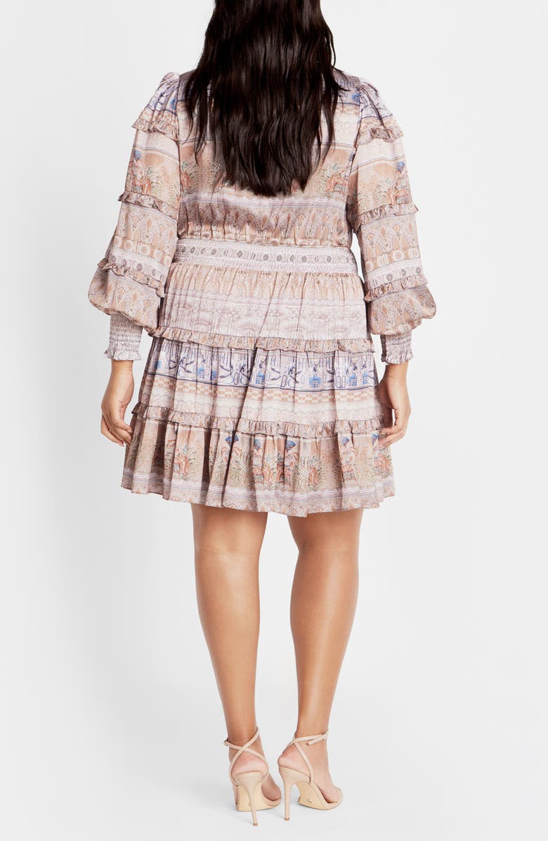 City Chic Leilany Long Sleeve Minidress, Alternate, color, Print