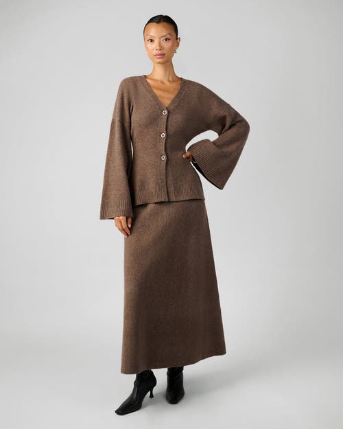 Weworewhat Cinched Waist Cardigan In Brown