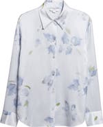 Vince Petal Blur Floral Silk Button-Up Shirt