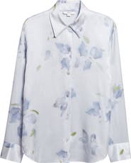 Vince Petal Blur Floral Silk Button-Up Shirt