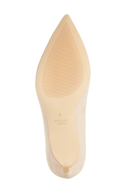 Stuart Weitzman Leigh 75 Pointed Toe Pump In Golden Beige