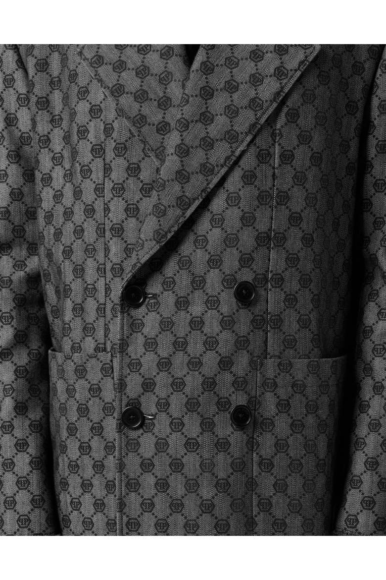 Denim Coat Jacquard Monogram Men, Alternate, color, black