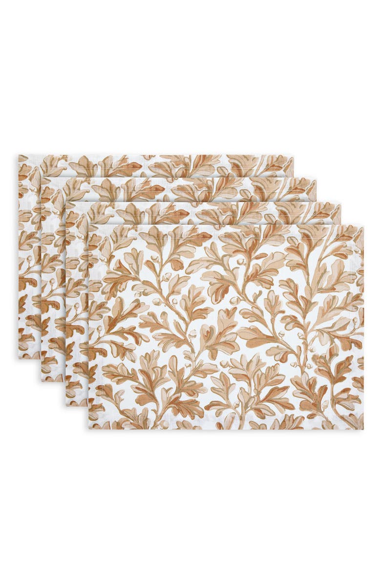 Solino Home Linen Placemats - Fallen Leaves, 14" x 19" Inch, Main, color, Autumn