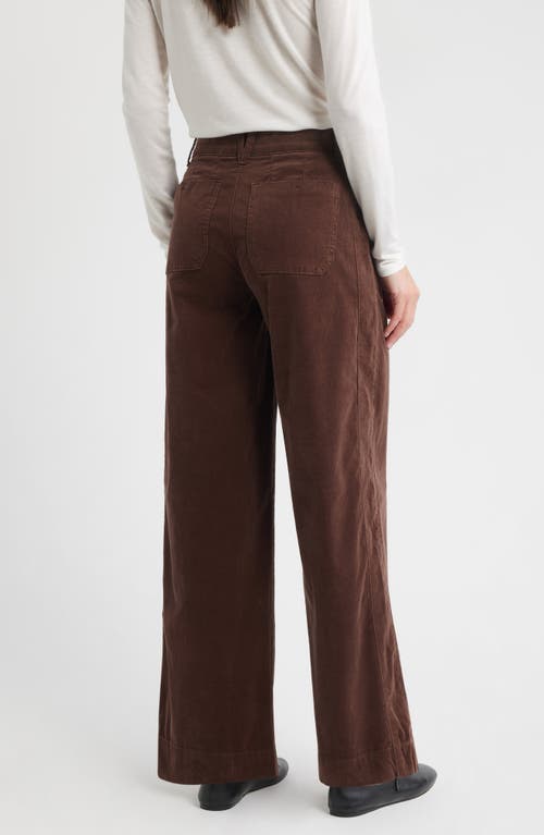 Wit & Wisdom Sam High Waist Wide Leg Corduroy Pants In Brown