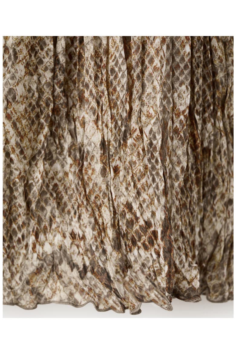 Animal Print Long Sleeve Minidress, Alternate, color, KHAKI