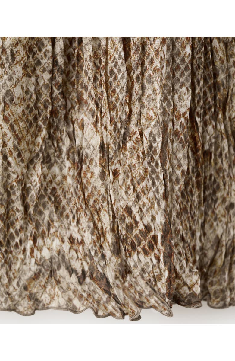 MANGO Animal Print Long Sleeve Minidress, Alternate, color, Khaki