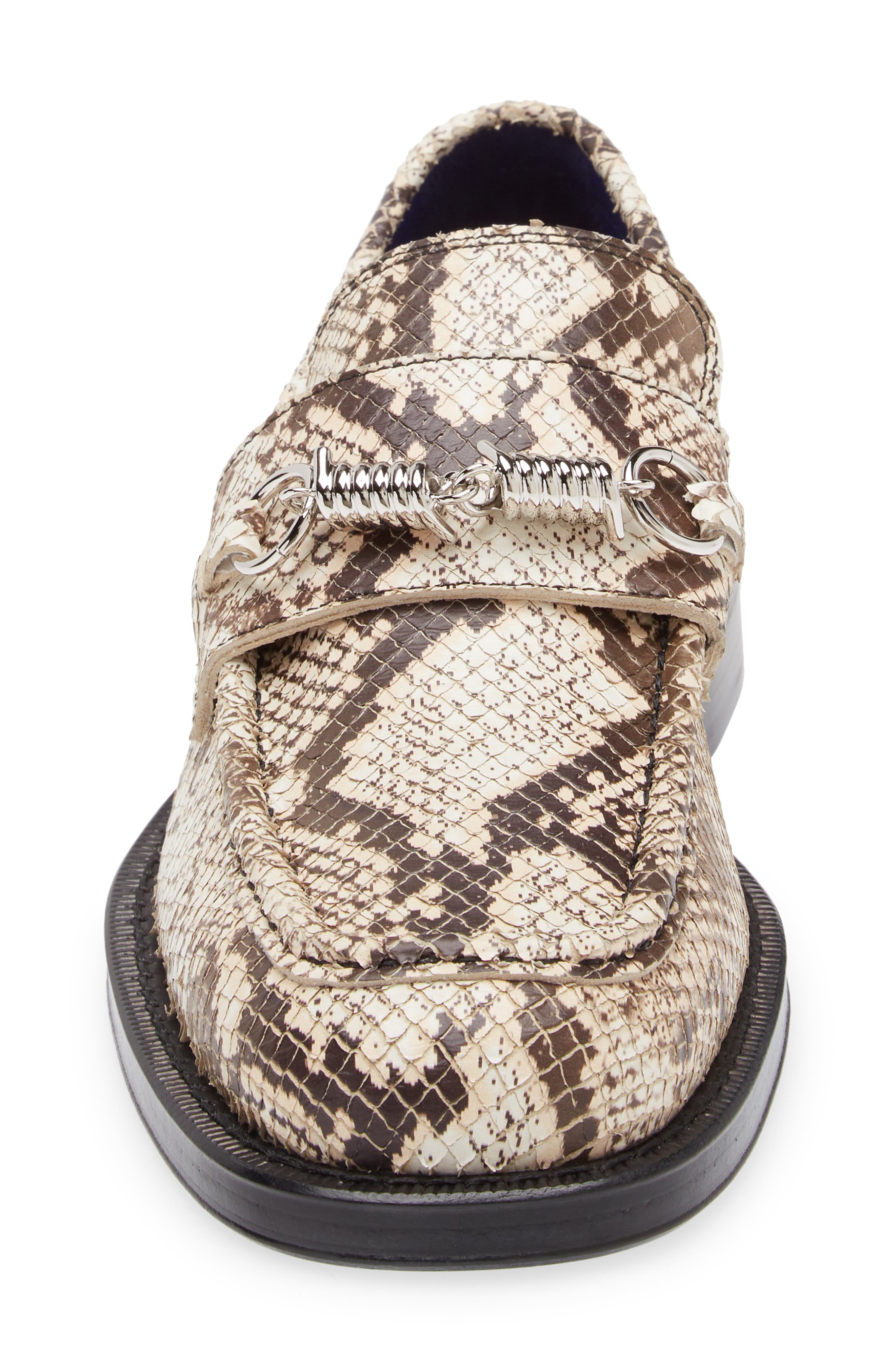 Burberry Barbed Snakeskin Embossed Loafer, Alternate, color, Serpent