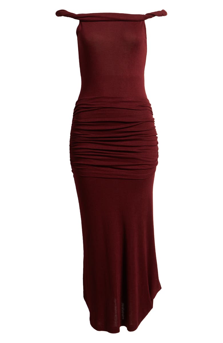 Pixie Market Pamela Off-the-Shoulder Knit Dress, Alternate, color, Oxblood Red