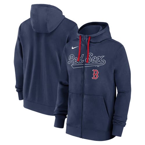 Nike Navy Boston Red Sox Knockout Script Full-zip Hoodie