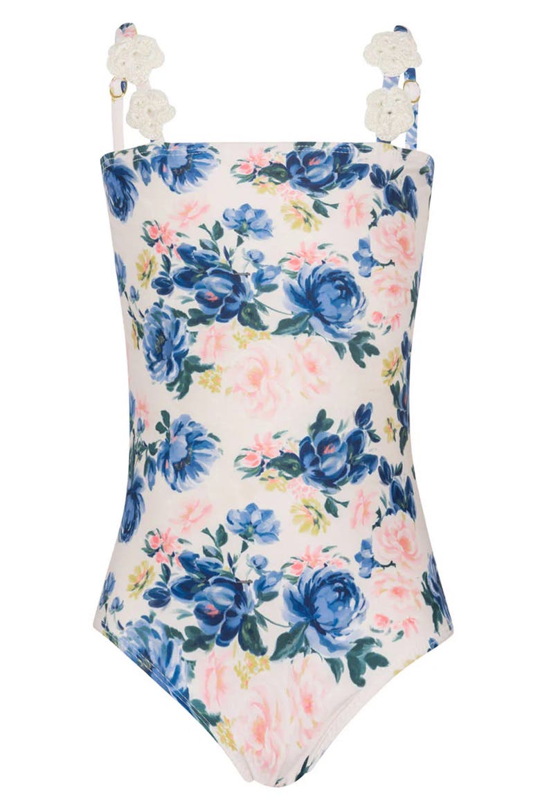 Kids' Winnie Flower One-Piece Swimsuit, Main, color, BLOSSOM