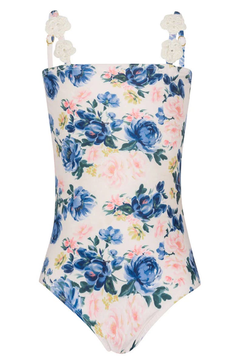 PQ SWIM Kids' Winnie Flower One-Piece Swimsuit, Main, color, 