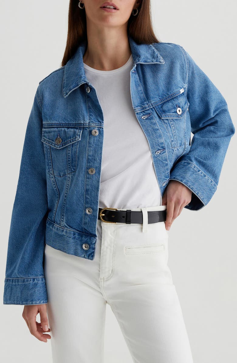 AG Isa Crop Denim Jacket, Main, color, 