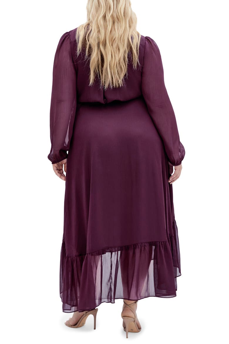 Instinct Long Sleeve Wrap Dress, Alternate, color, SPICED PLUM