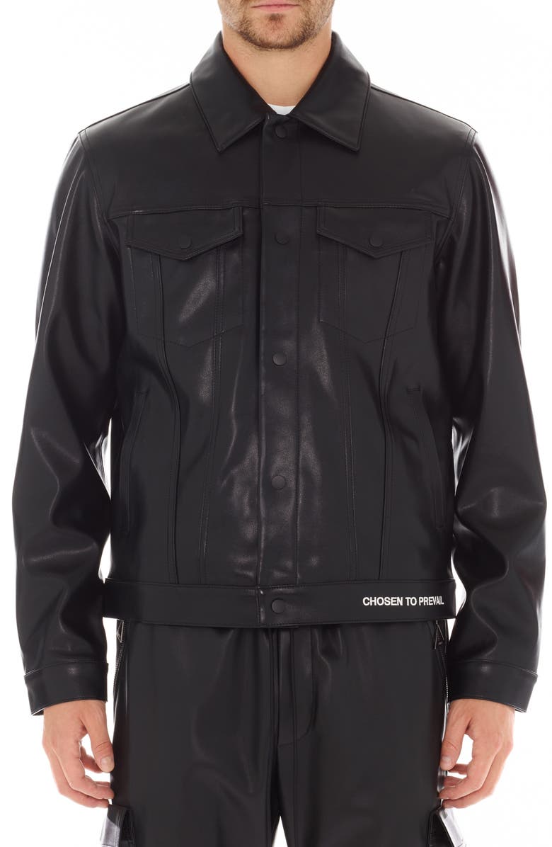 HVMAN Faux Leather Jacket, Main, color,