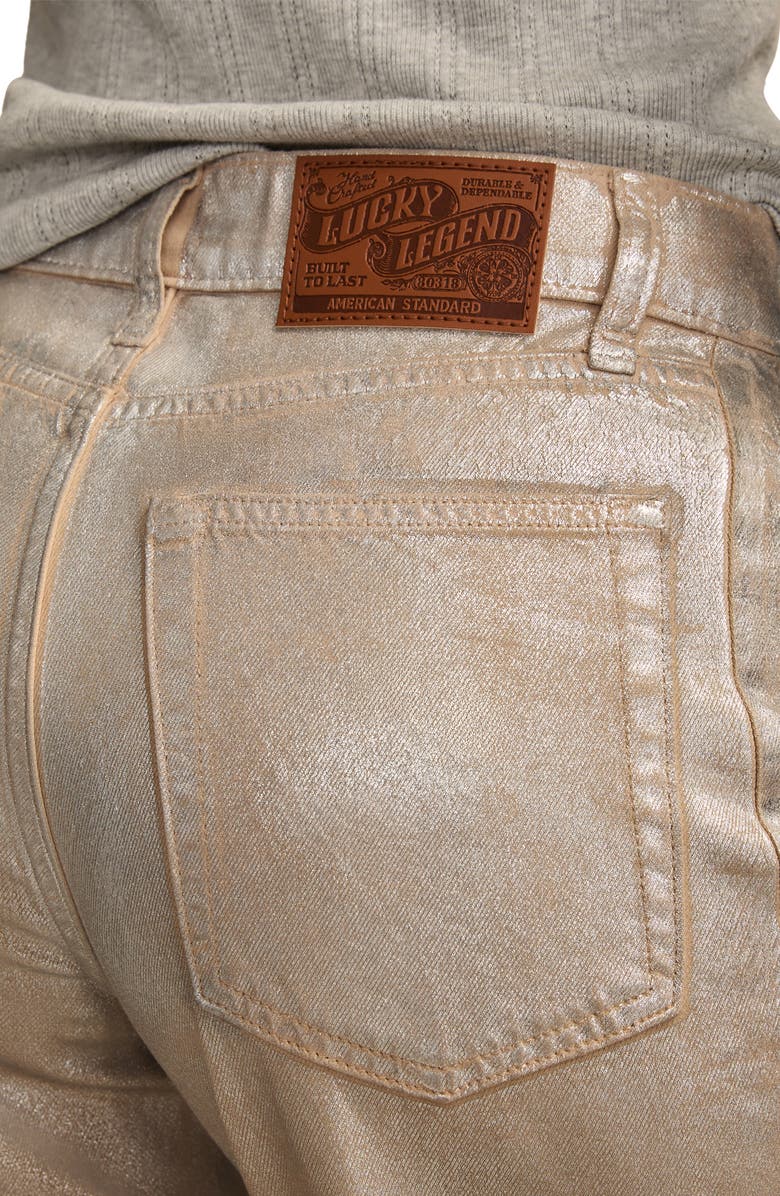 Lucky Brand Lucky Legend Metallic Barrel Leg Jeans, Alternate, color, Crushin On Khaki Wash