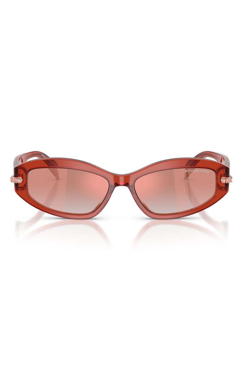 Michael Kors Wilmington 54mm Oval Sunglasses, Main, color, Soft Pink Transparent / Pink