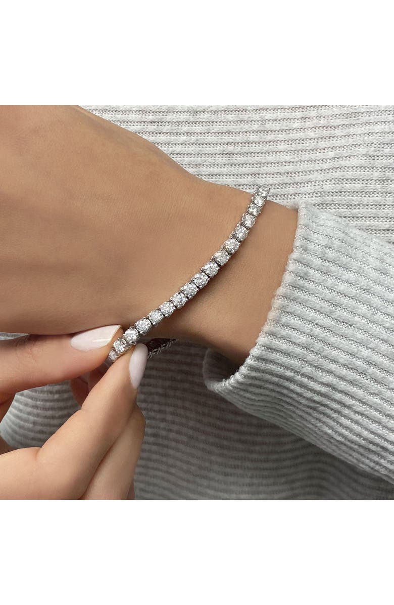 ALLUREZ Eternity Lab Diamond Tennis Bracelet 14k Gold, Alternate, color, White Gold
