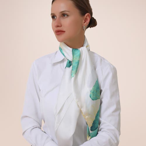 Youzey Clover Green & White Lightweight Scarf In Multi
