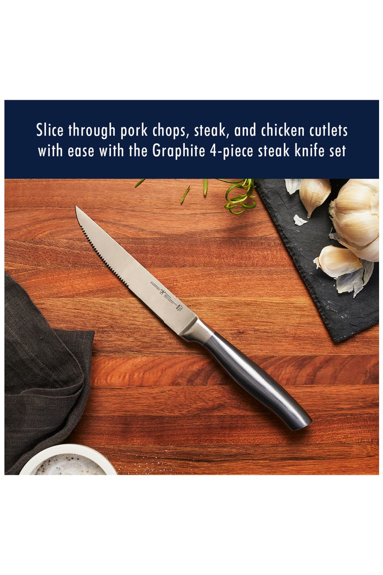 Graphite 4-Piece Steak Knife Set, Alternate, color, GRAPHITE