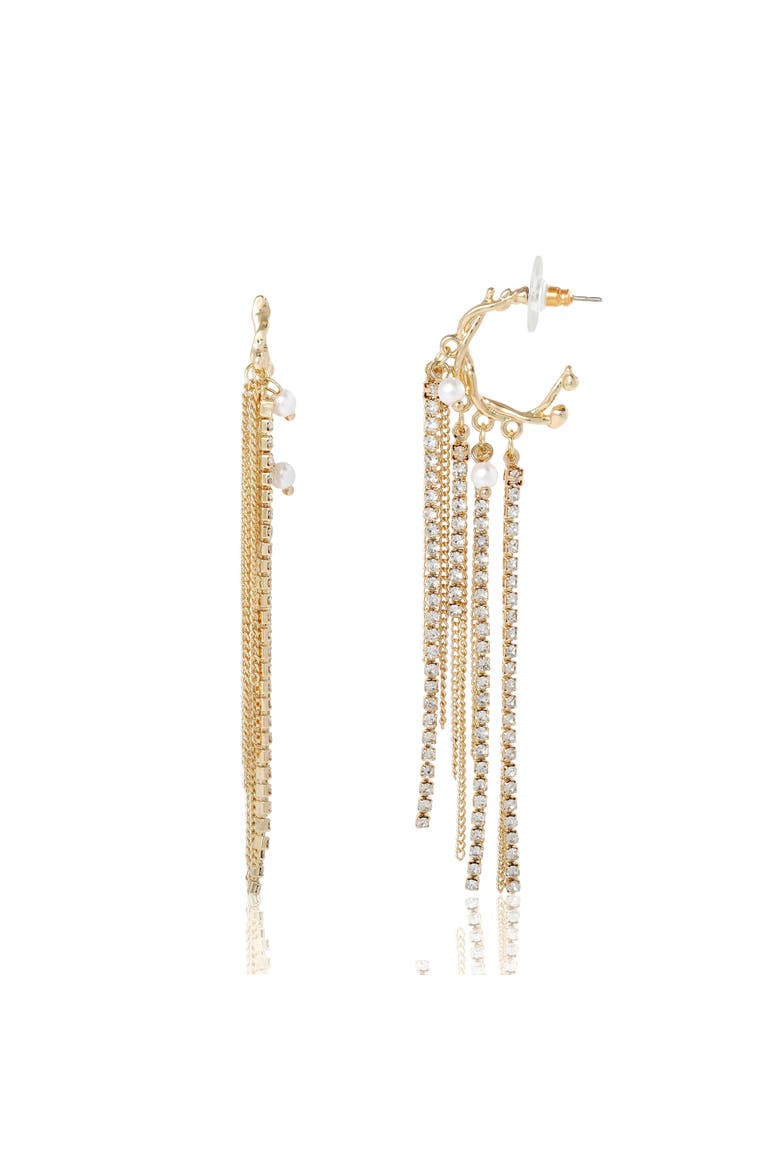 Layered Tassel Statement Earrings, Main, color, Gold