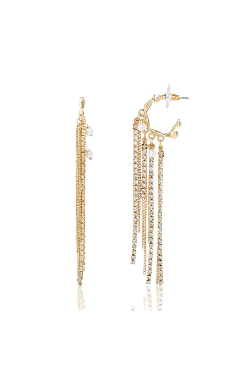 BCBGeneration Layered Tassel Statement Earrings, Main, color, Gold