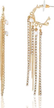 BCBGeneration Layered Tassel Statement Earrings