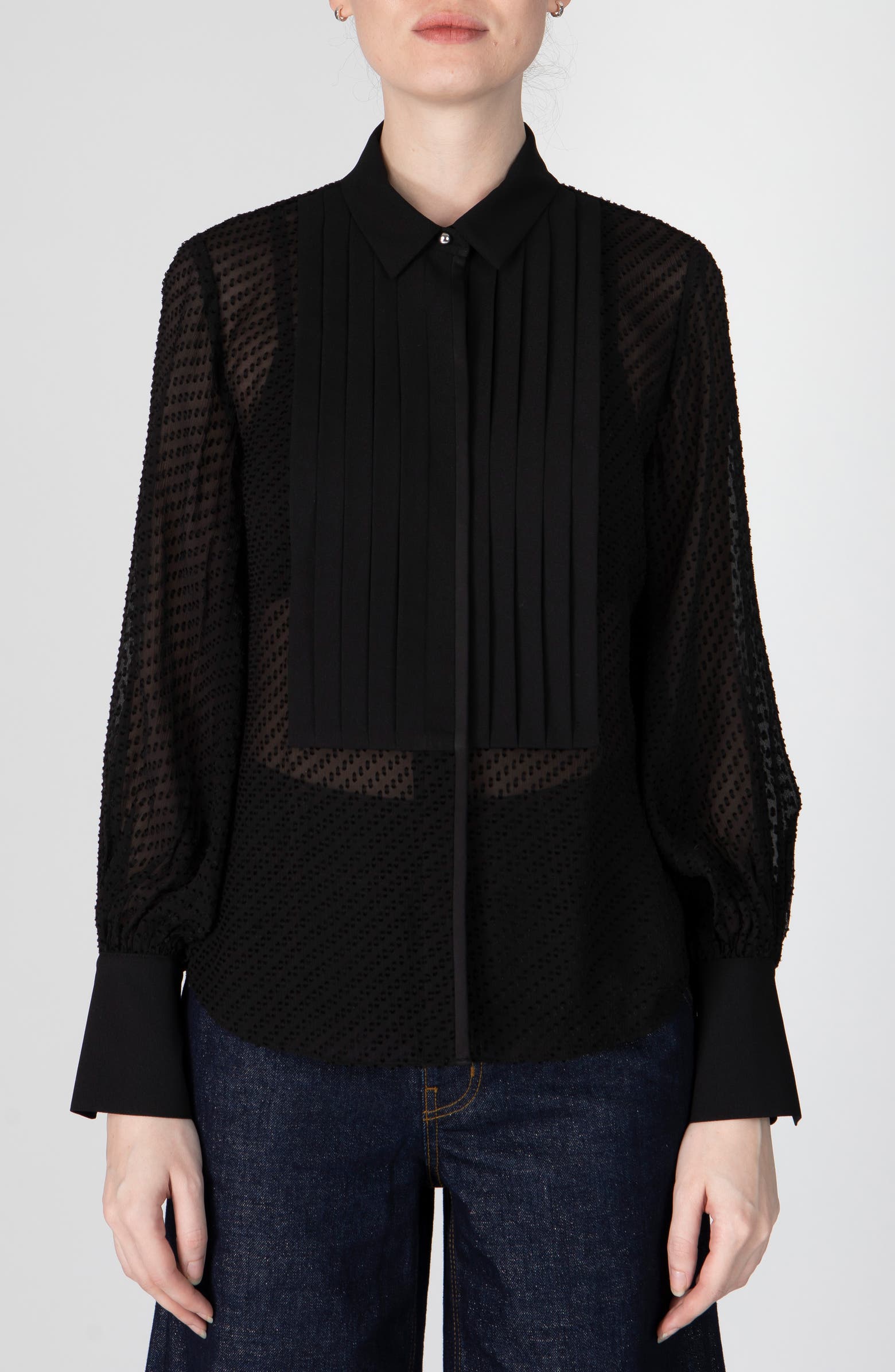 Derek Lam 10 Crosby Oriel Clip Dot Jacquard Button-Up Shirt | Nordstromrack