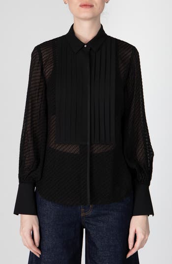 Derek Lam 10 Crosby Oriel Clip Dot Jacquard Button-up Shirt In Brown