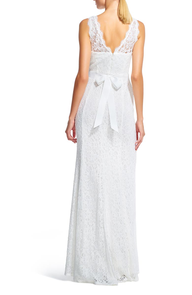 Adrianna Papell Sleeveless Lace Overlay Illusion Gown, Alternate, color,