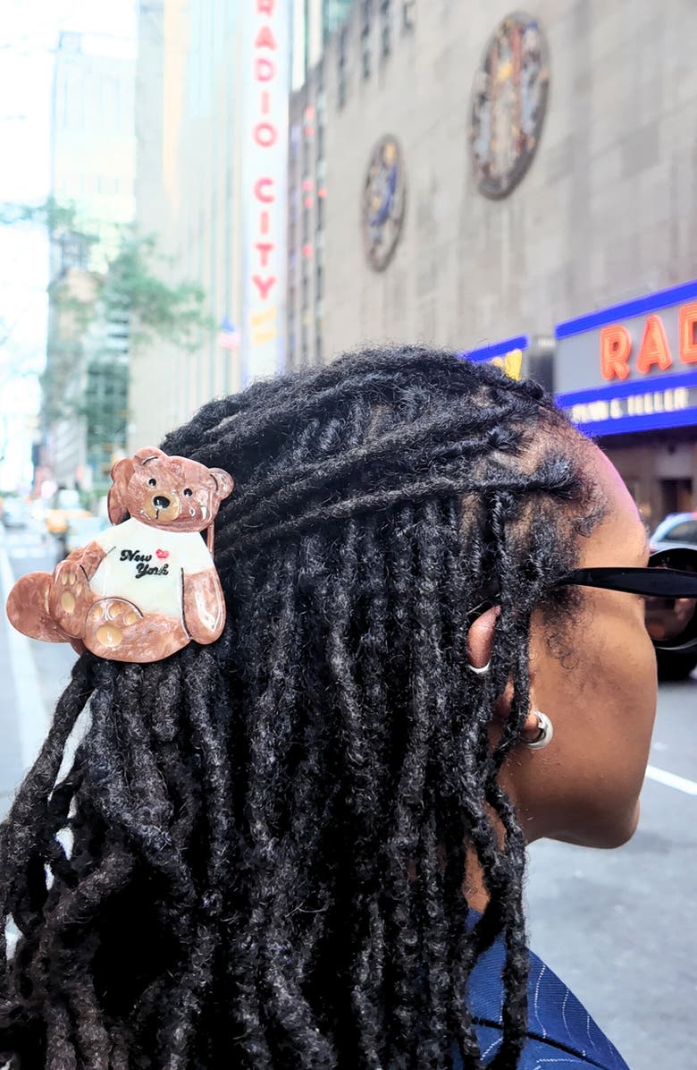 Solar Eclipse New York Teddy Bear Hair Claw Clip, Alternate, color,