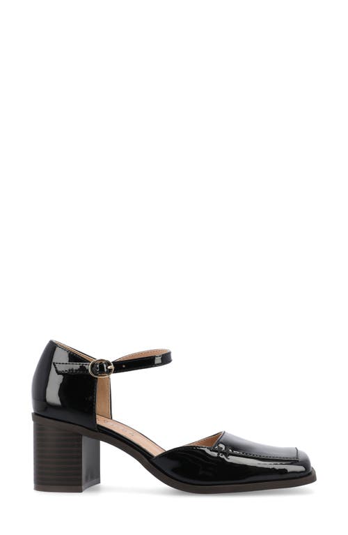 Journee Collection Evangeline Block Heel Pump In Black Patent