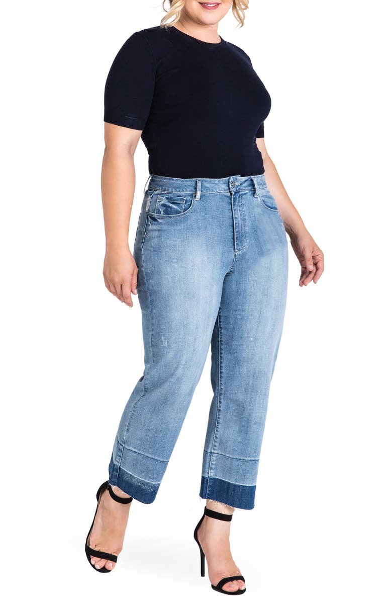 Standards & Practices Release Hem Denim Culottes, Alternate, color,