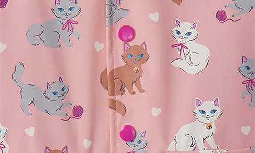 Hatley Little Kitties Waterproof Raincoat In Pink