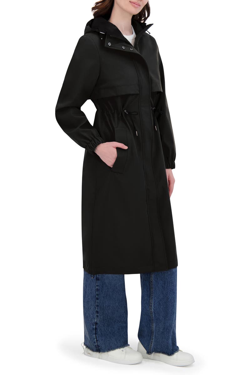 Tahari Amelia Hooded Coat, Alternate, color, Black
