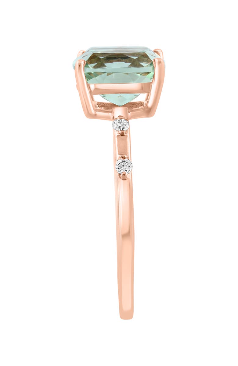 EFFY 14K Rose Gold Pavé Diamond Quartz Ring, Alternate, color, Pink