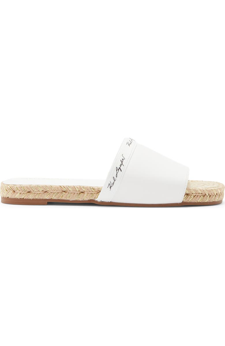 KARL LAGERFELD PARIS Tarzana 2 Script Espadrille Slide Sandal, Alternate, color, White