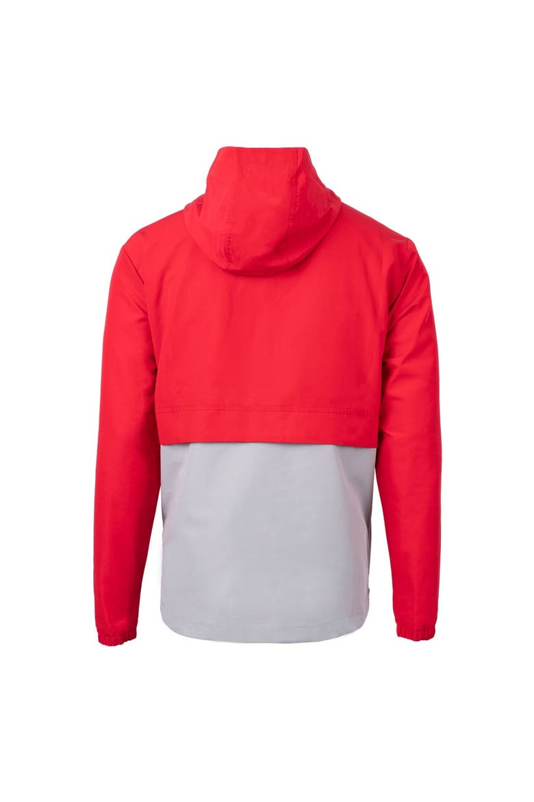 Men's Cutter & Buck Red/Gray Cincinnati Reds Charter Eco Recycled Half-Zip Anorak Jacket, Alternate, color, Red