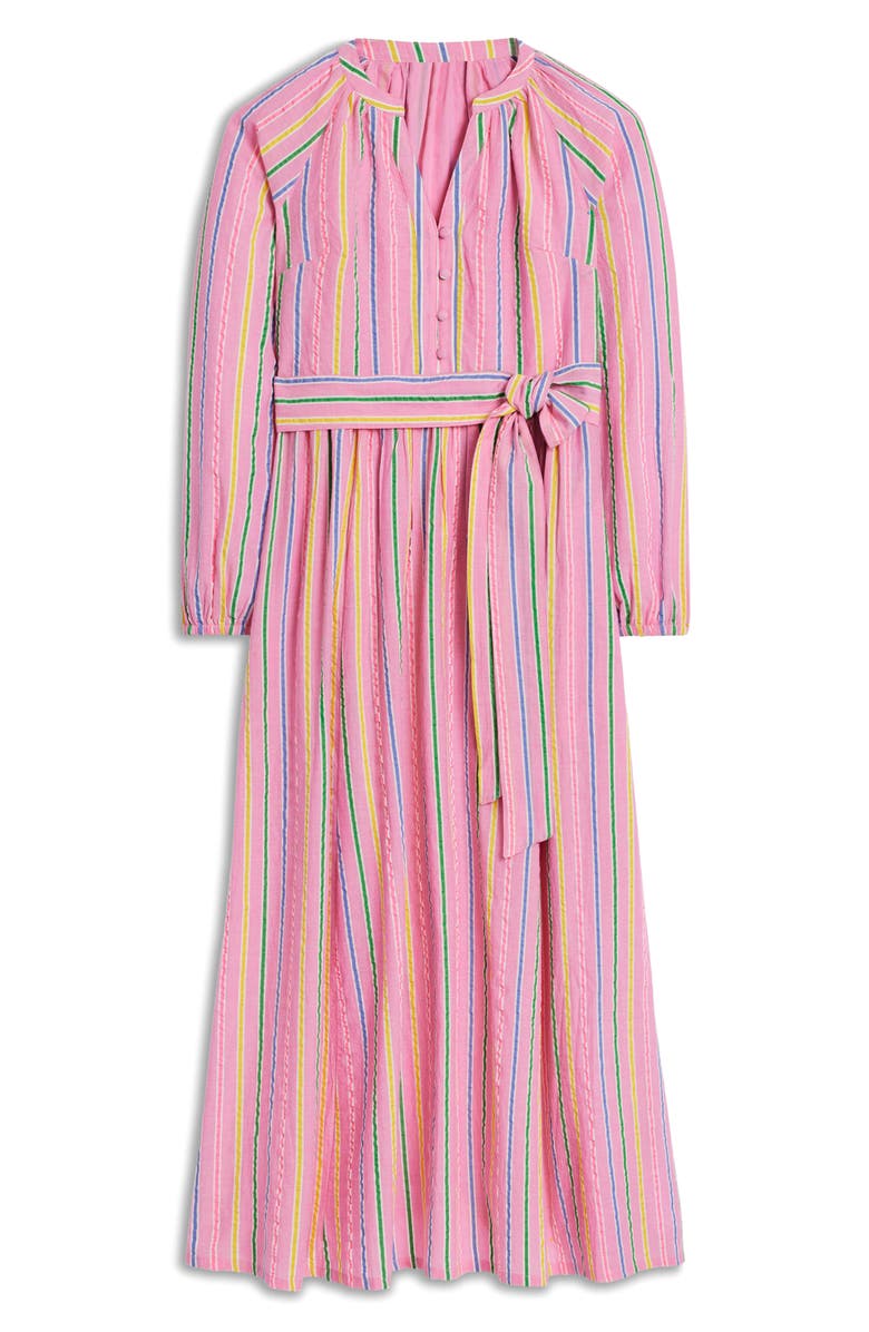 Boden Faye Long Sleeve Cotton Maxi Dress, Alternate, color, Sorbet Pink, Seersucker Stripe