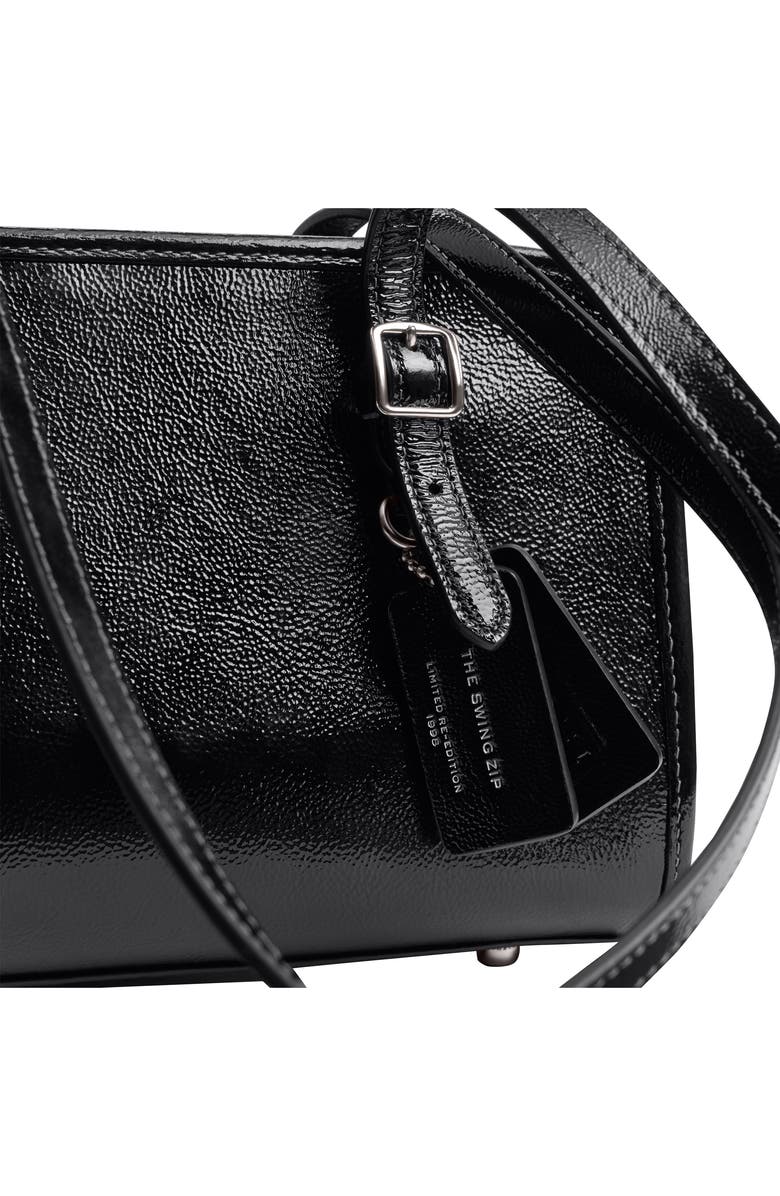 COACH The Coach Originals Crinkle Patent Leather Swing Zip Satchel, Alternate, color,